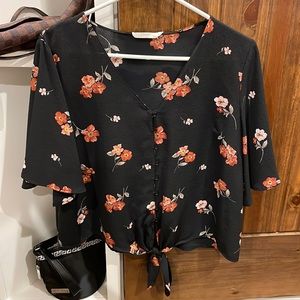 Lush Floral Blouse Size M